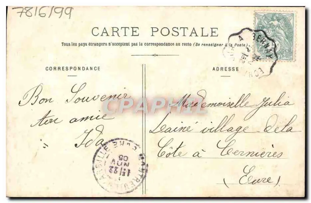 La Mauve — poème — Edición Bergeret, Nancy - Reverso