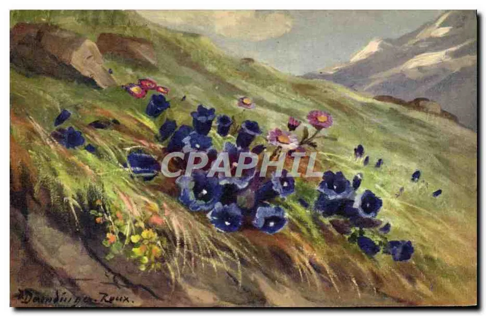 Gentiana acaulis - Stengelloser Enzian — Gentiana acaulis - Enzian bez pędu — wydawca Maillat, Szwajcaria, n° 189 - Awers