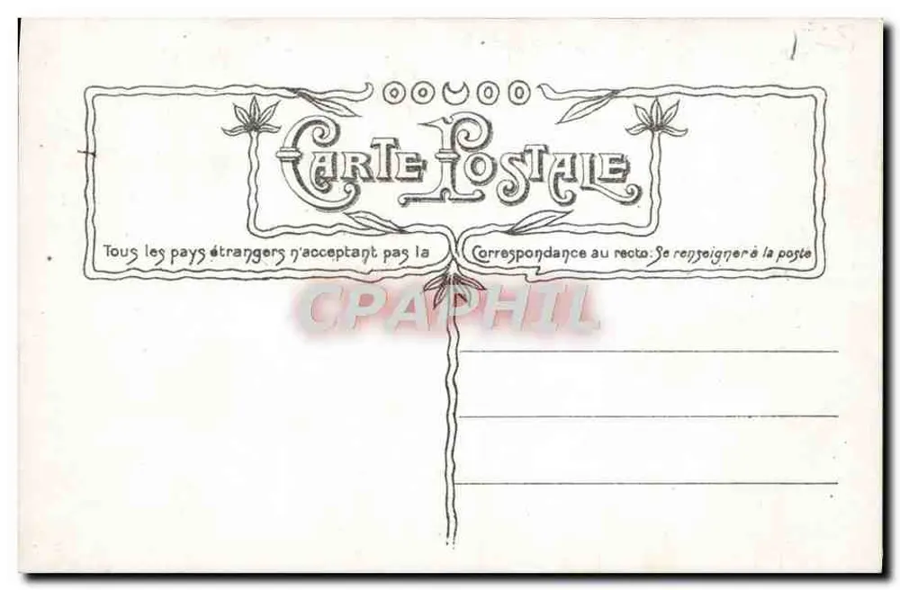 Arranjo de margaridas — em um vaso sustentado por dois putti — editor Croissant, Paris, n° 3538 - Verso