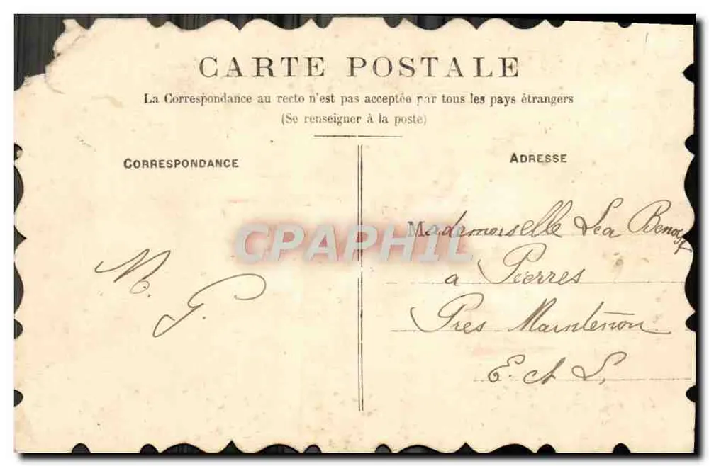 Rose rouge — illustration avec ruban « Pensez à moi » — éditeur non visible - Verso