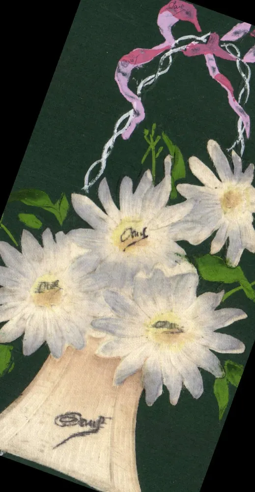 Bouquet de marguerites — desenho assinado 'Souf' — série 6613, editor PAF - Frente