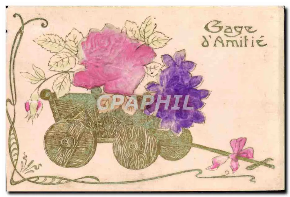 Flores em um carrinho — Sinal de Amizade — editor não visível - Frente