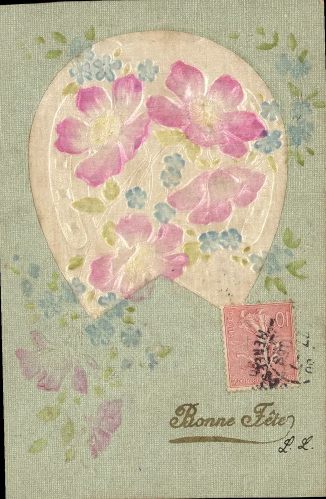 Fleur de printemps — carta de vœux — L.L. (editor não visível) - Frente