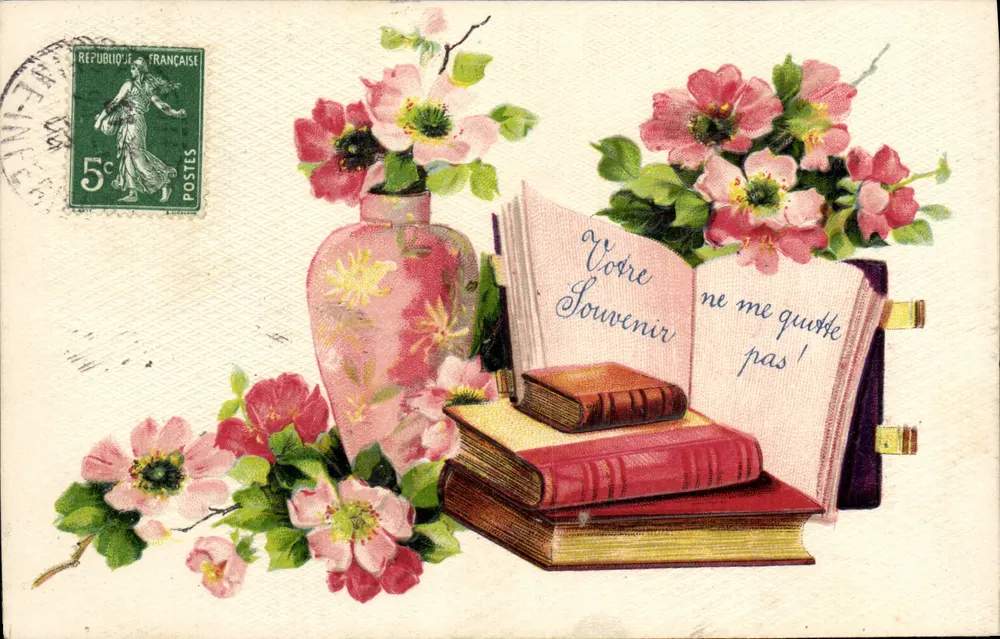 Flores e livros — Lembre-se de mim! — Editor não visível - Frente