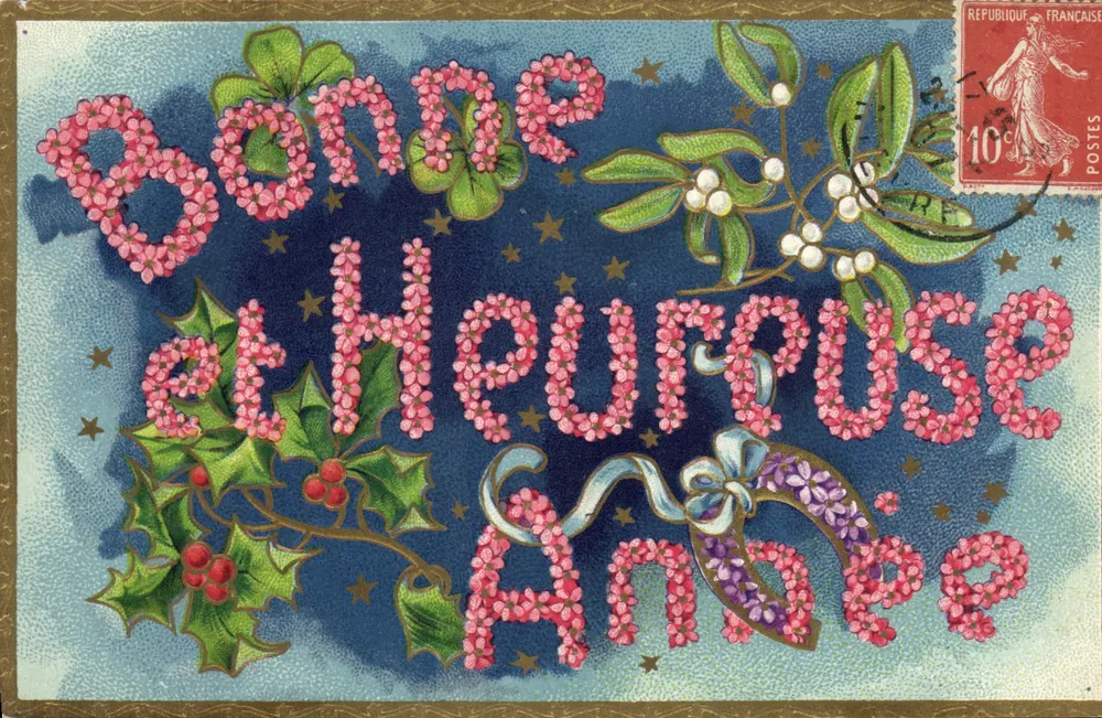 Frohe und glückliche Neujahrszeit — Glückwünsche — K.F. Verlag, Paris - Vorderseite