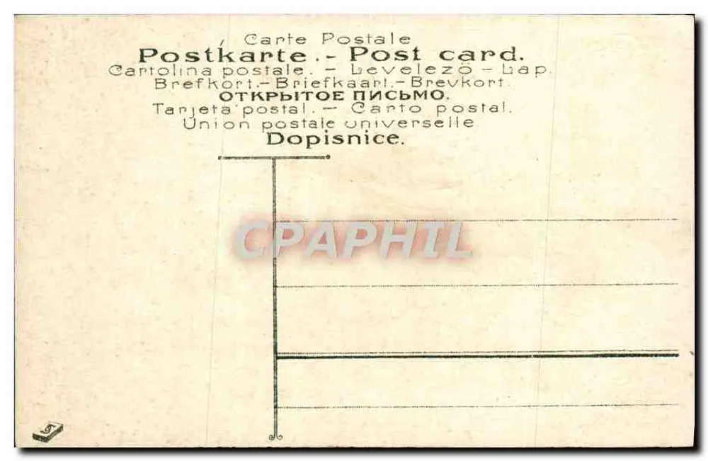 Mão segurando um buquê de flores azuis — Je ne m'oubliez pas — n° 626 - Verso