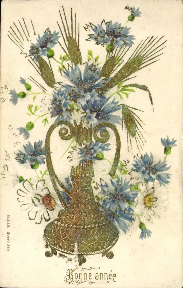Arranjo de flores — Boa Ano — M.S.B. Série 370 - Frente