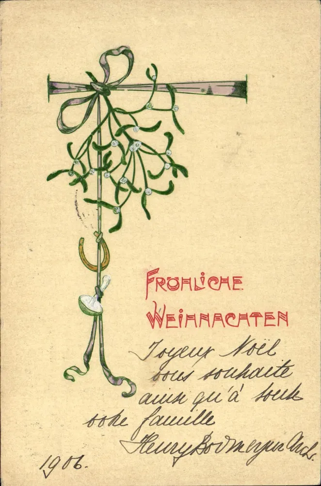 Mistral decorativo — Feliz Natal — Henry Bornemann & Co. 1906 - Frente