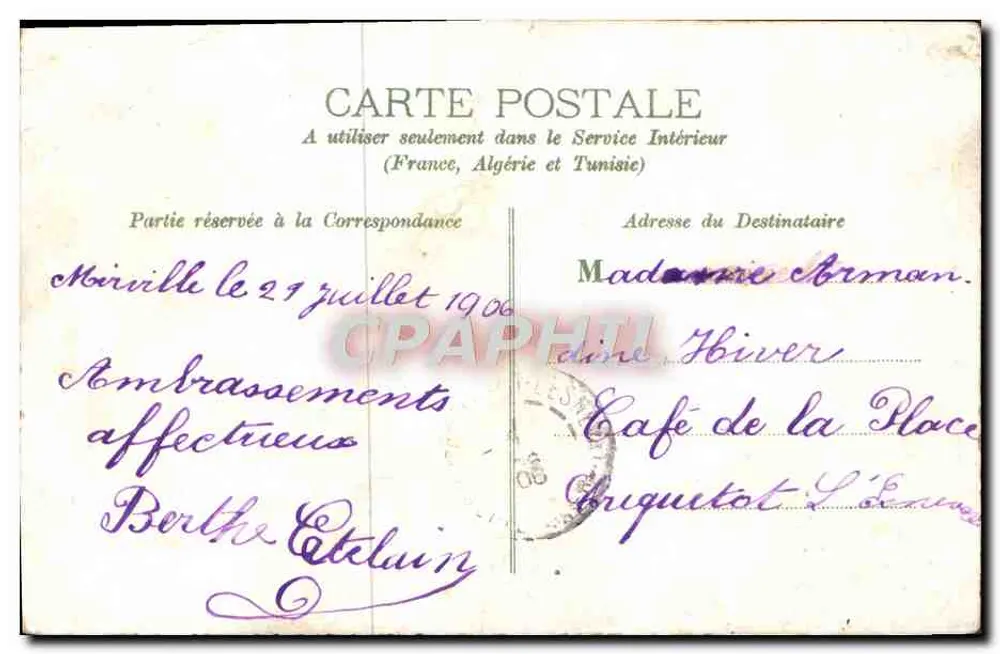 Fleurs bleues — souvenir de bonne amitié — éditeur non visible - Rewers