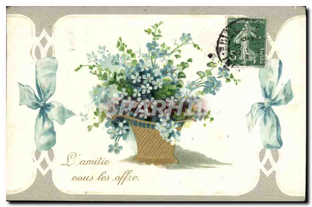 Arranjo de flores — A amizade oferece — editor não visível - Frente