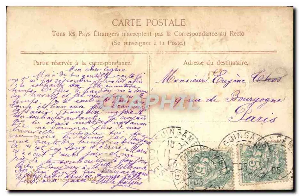 Flores — carta de voto para Santa Eugênia — editor não visível - Verso