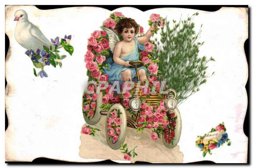 Seele suchend — Engel in einem Rosenwagen — Verlag Amine - Vorderseite