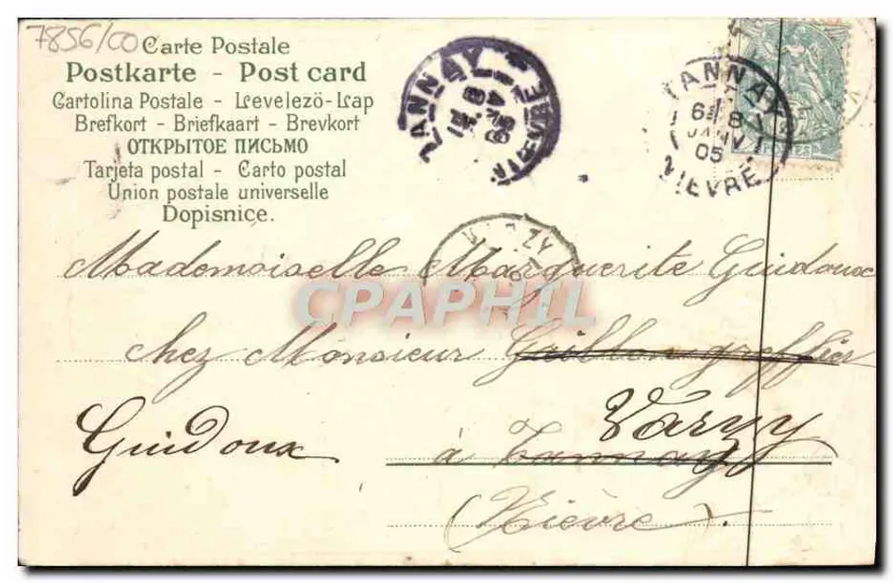 Arranjo de trevo — Lembrança — Blanche, V. (editor ?) - Verso
