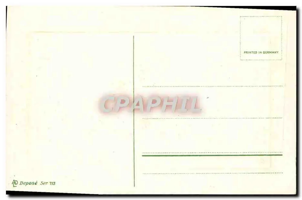 Glückliche und fröhliche Feier — Tannenblattdekor und rosa Schleife — Verlag Deposé Ser 713 - Rückseite