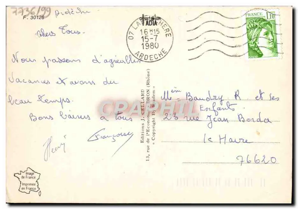 Lavendel in der Provence — Éditions J. Cellard, Nr. 7736/99 - Rückseite