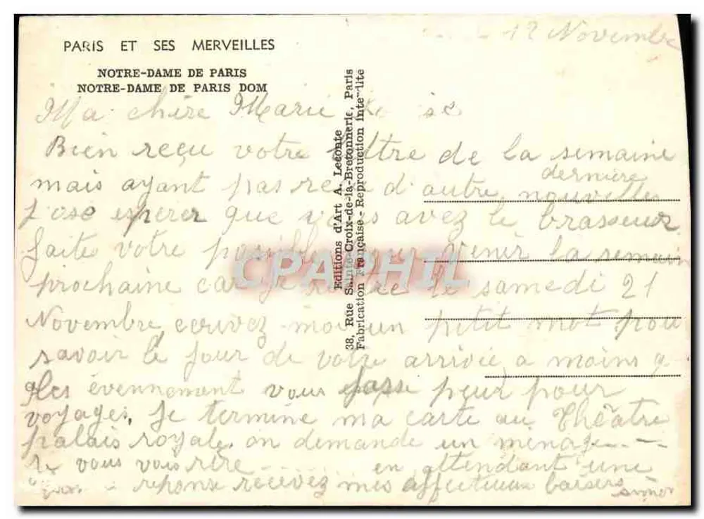 Notre-Dame de Paris — façade ouest avec rosace — éditeur G. Guy - Rückseite