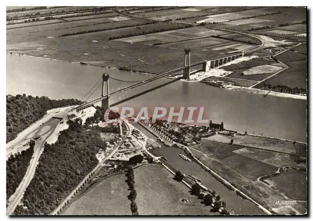 Ponte de Tancarville — vista aérea — Ed. La Cigogne N° 7013 - Frente