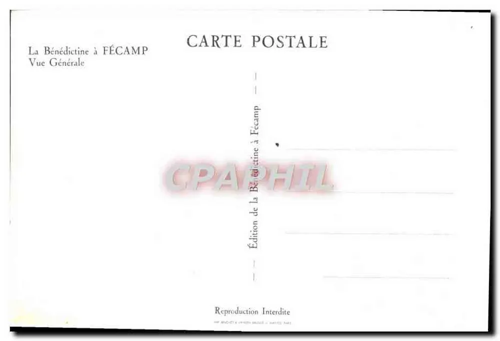 A Bénédictine em FÉCAMP — Vista Geral — Edição da Bénédictine em Fécamp - Verso