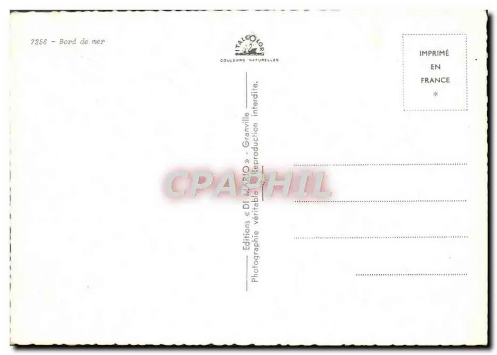 समुद्र तट — ग्रांविले — एडिशन्स डी-मारियो, संख्या 7256 - पीछे