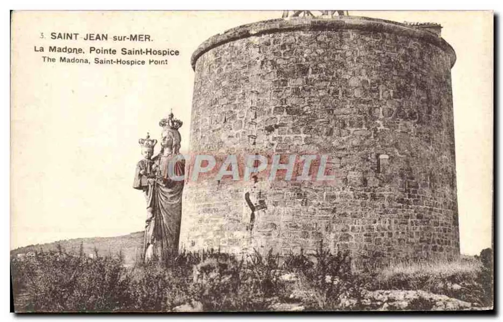 Saint-Jean-sur-Mer — Die Madonna, Pointe Saint-Hospice — Éd. Taibraz, Nice - Vorderseite