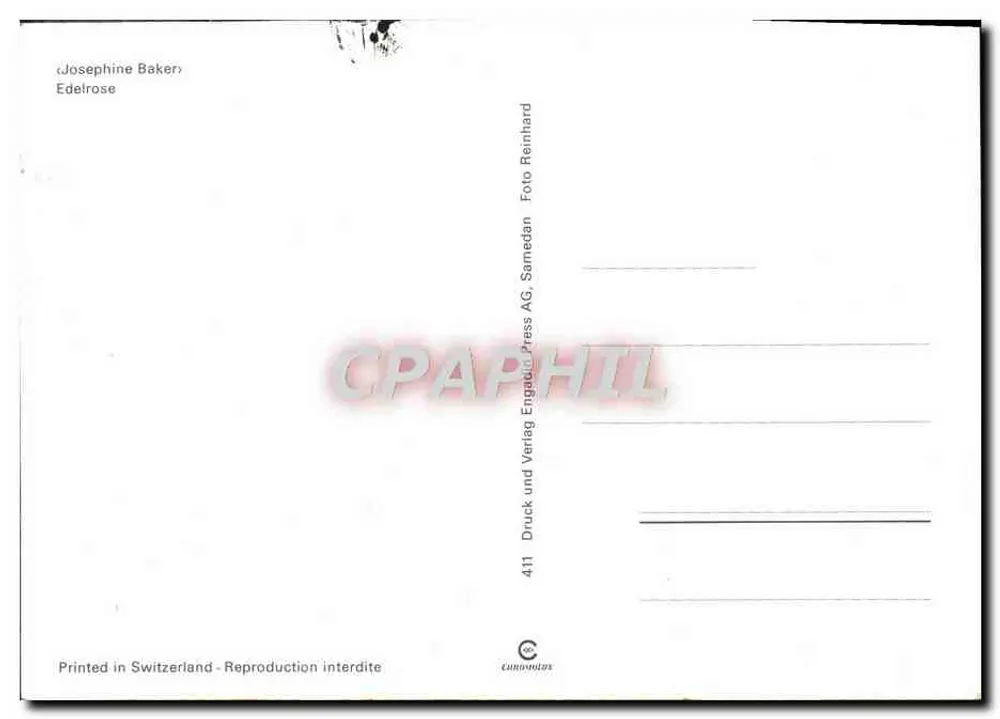 Rosas vermelhas — variedade 'Josephine Baker' — Druck und Verlag Engatio Press AG, Samedan - Verso