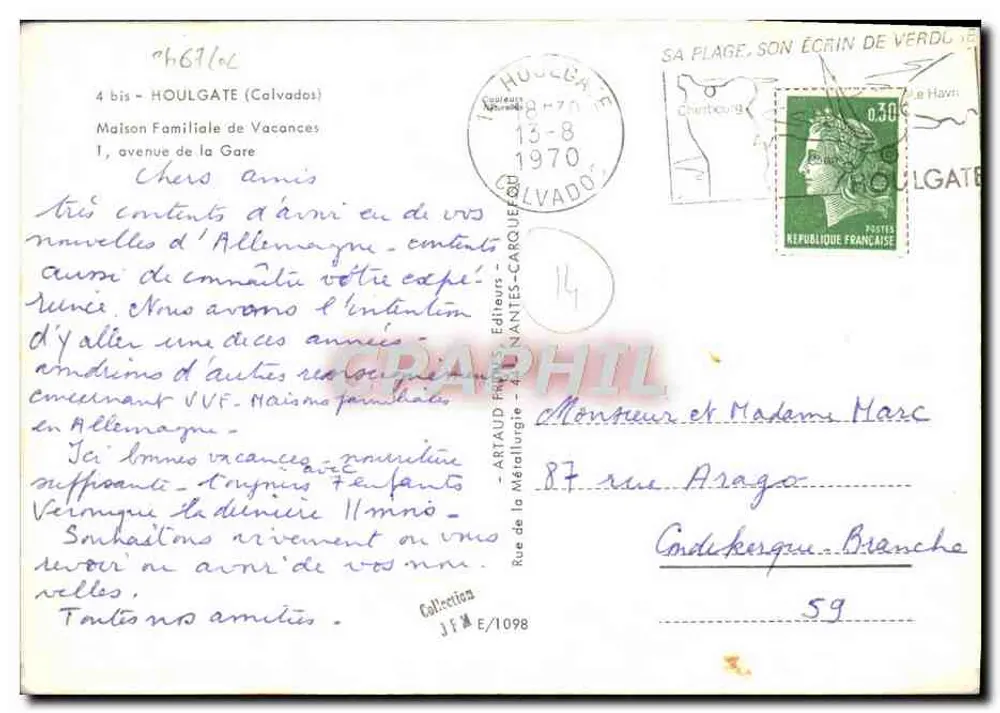 Familienurlaubshaus — Houlgate (Calvados) — Verlag Artaud Frères - Rückseite