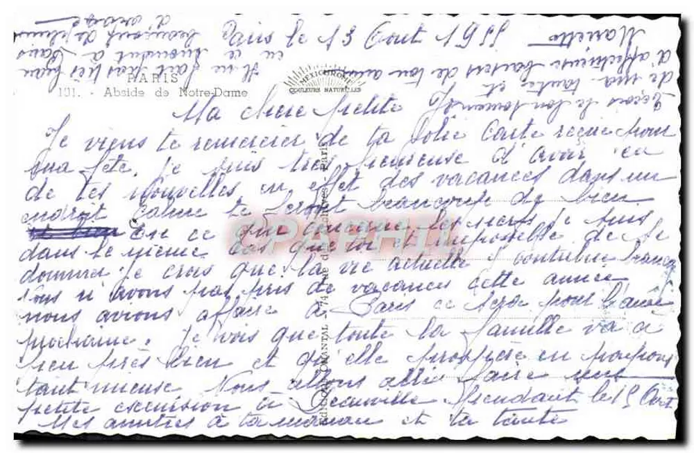 Nossa Senhora de Paris — vista geral — Chantal, n°101 - Verso