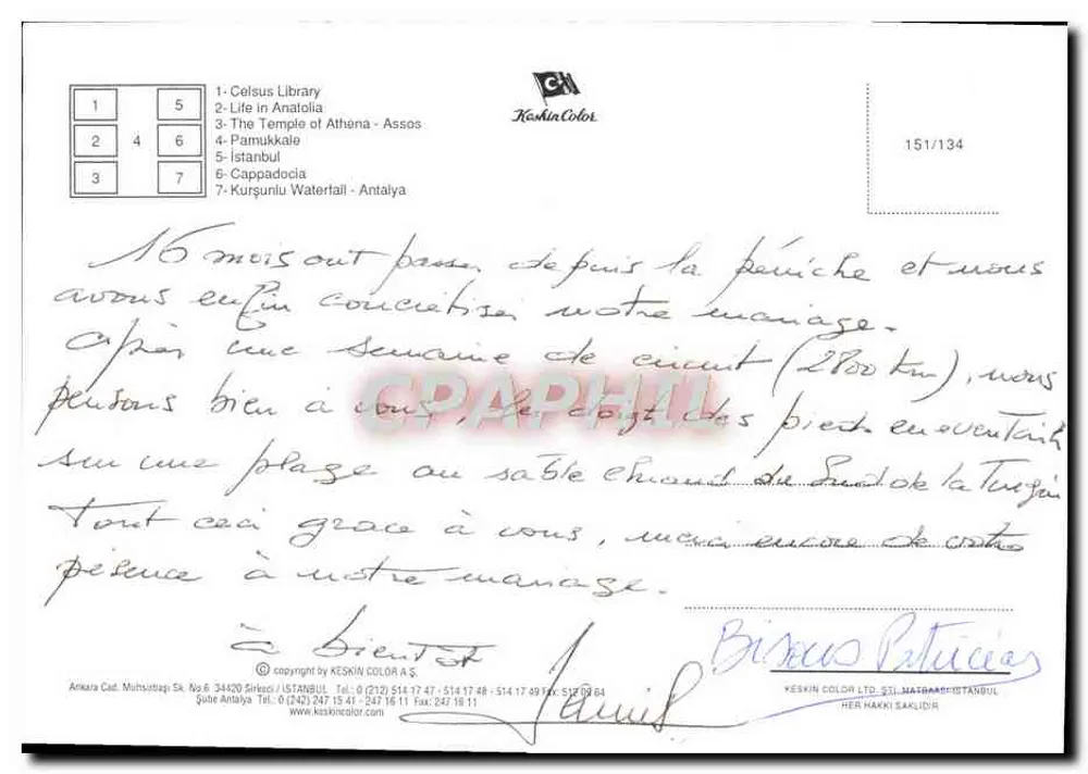 Turquia — paisagens e locais — KESKIN COLOR A.S. n°151/134 - Verso