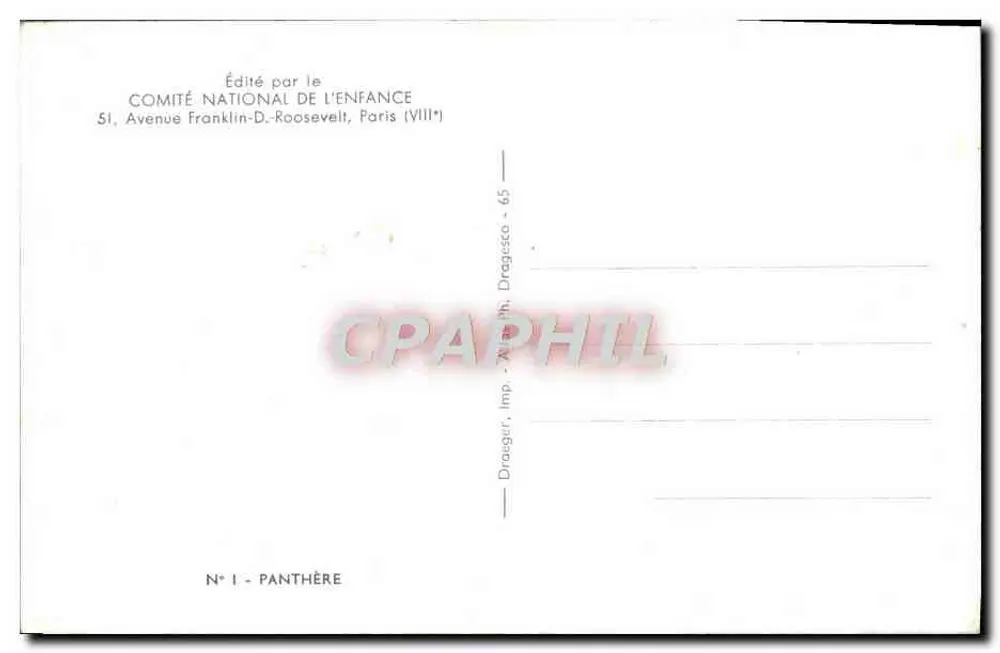 Pantano — Editor: Comité National de l'Enfance, Paris (VIII*) — N° 1 - Verso