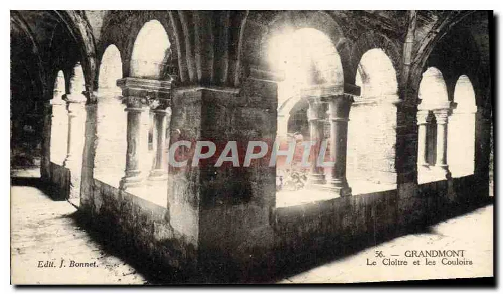 Grandmont — O Claustro e os Corredores — Edit. J. Bonnet, n° 56 - Frente