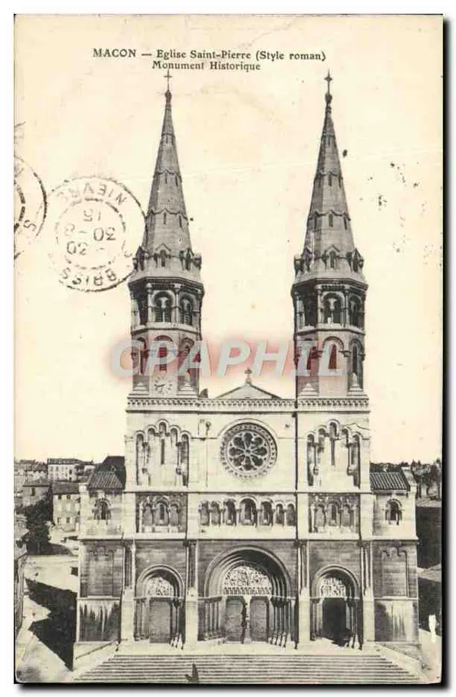 Macon — Kirche Saint-Pierre (Römischer Stil) — Historisches Denkmal - Vorderseite
