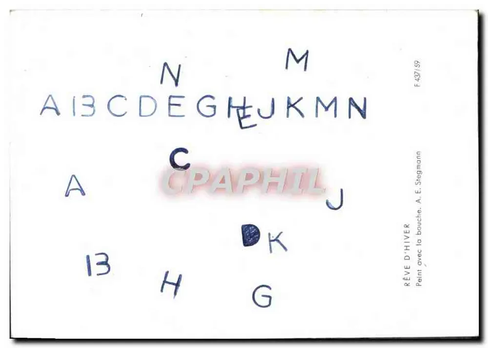 Cây thông tuyết phủ — núi phía sau — A. E. Stegmann, F.437/59 - Mặt sau