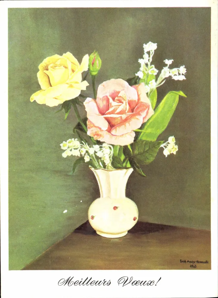 Bukiet róż — obraz — Erich Macho - Annozelli, n° 732 - Awers