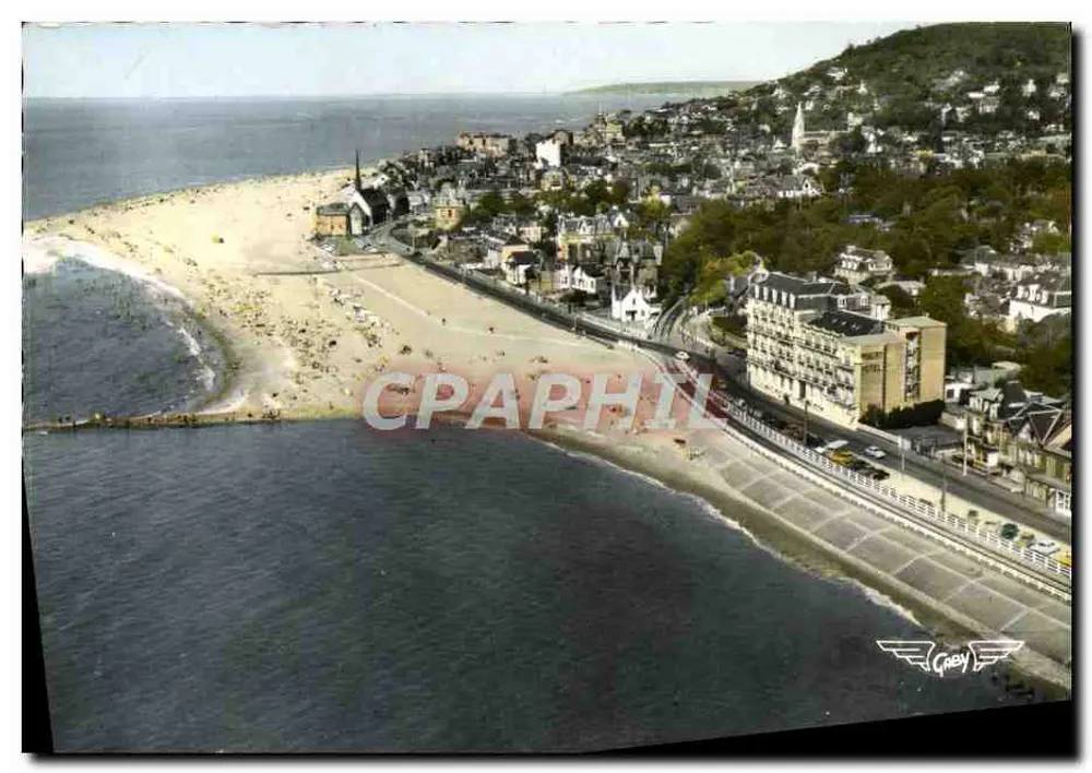 Houlgate — Vue aérienne de la plage et de l'Hôtel Imbert — Éditeur ARTAUD Père et Fils, NANTES - Frente