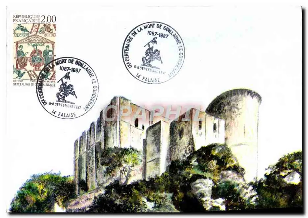 Schloss Falaise — 9. Jahrhundertfeier des Todes von Wilhelm dem Eroberer — Verlag: Philatelistische Gesellschaft Falaise - Vorderseite