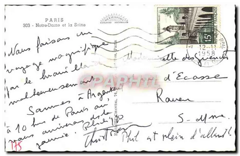 Nossa Senhora de Paris — vista da Sena — Editor Michichromes, n° 303 - Verso
