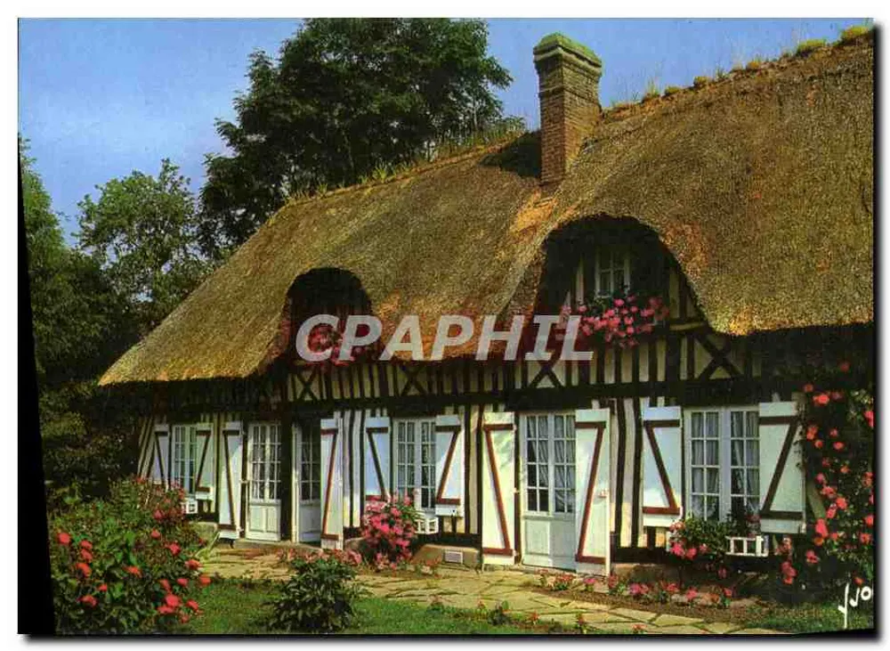 Normannische Hütte — mit Rosen — Editions d'art S.P.A.D.E.M. - Vorderseite