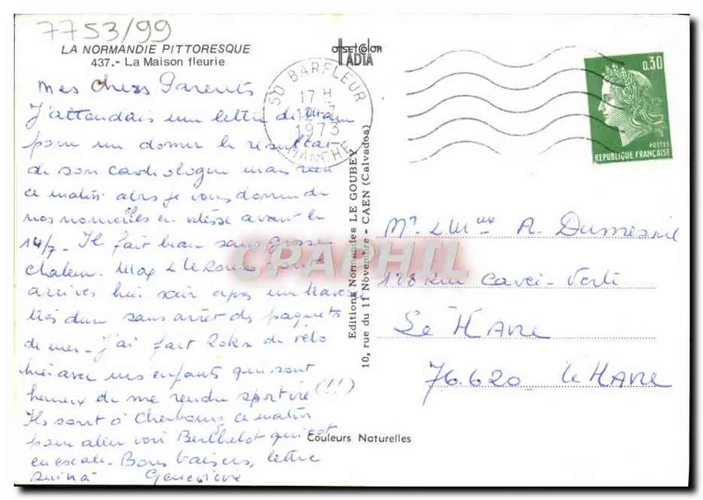 A Casa Florida — A Normandia pitoresca — Edições Normais LE GOUBEY - Verso