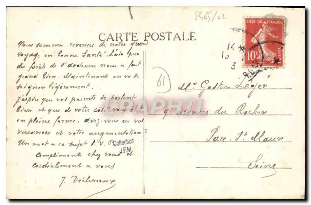 Landwirtschaft — Ein Brief vom Sohn — Sammlung P. Bunel, fot. edit., Vimoutiers (Orne) - Rep., Int. n°2087 - Rückseite