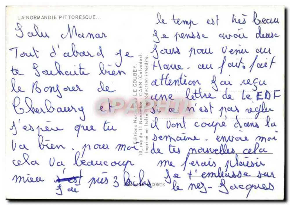 Freundschaften der Normandie — Verlag Eny, Normandie-Serie - Rückseite