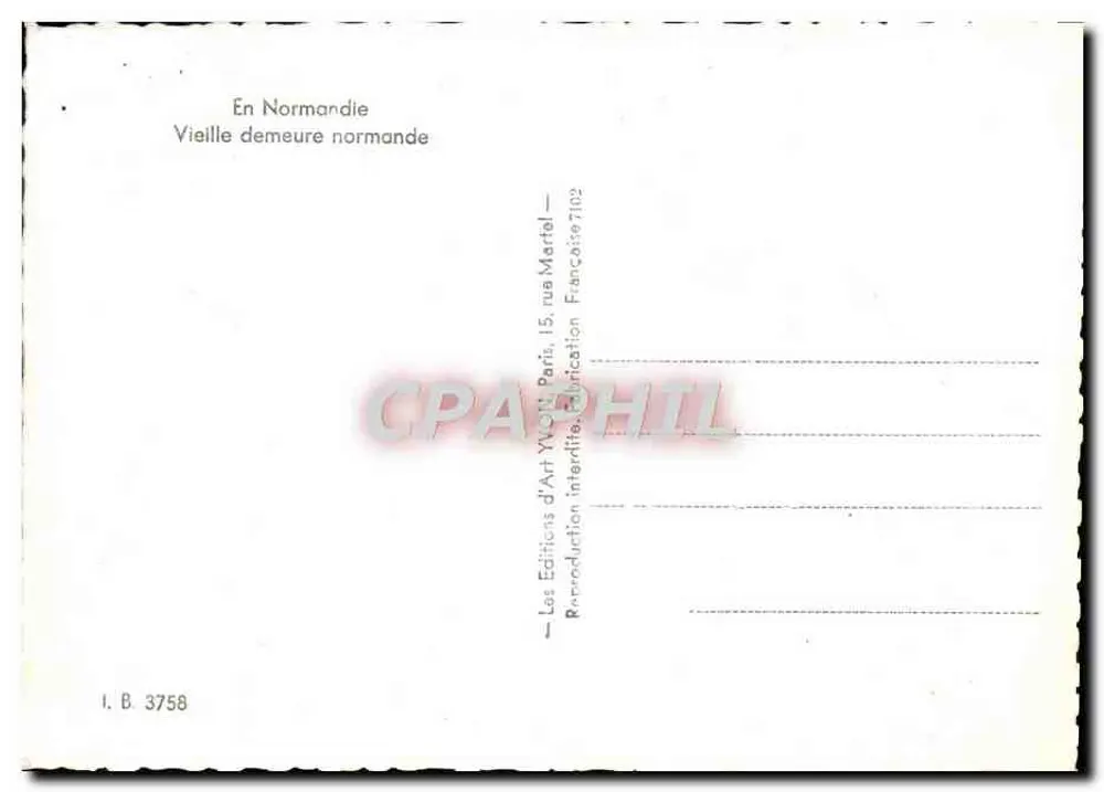 Vieja mansión normanda — En Normandía — Yvonn - Reverso