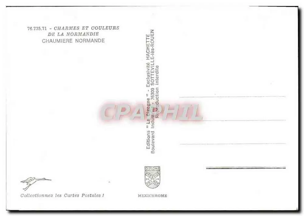 Chaumière normande — Chaumière normande — Éditions 'La Criogne' Hachette, Sotteville-lès-Rouen - Verso