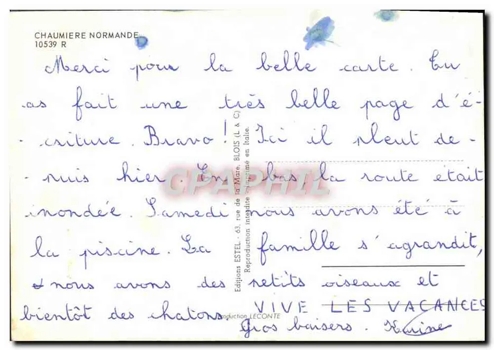 Chalé normando — Editora Estel, n° 10539 R - Verso