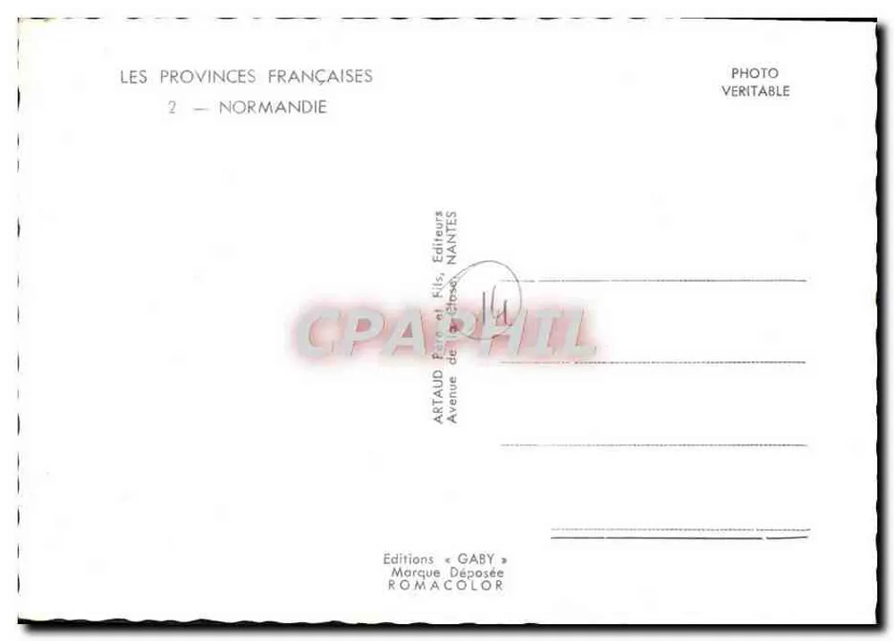 Normandie — Illustrierte Ansichtskarte — ArtAUD Frères et Fils, Nantes - Rückseite