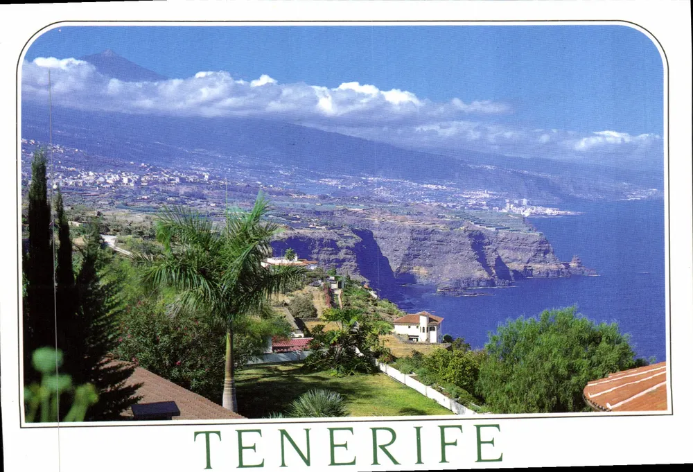Ansicht der Küste von Teneriffa — Puerto de La Cruz und Teide — Verlag DASPER, S.L. - Vorderseite