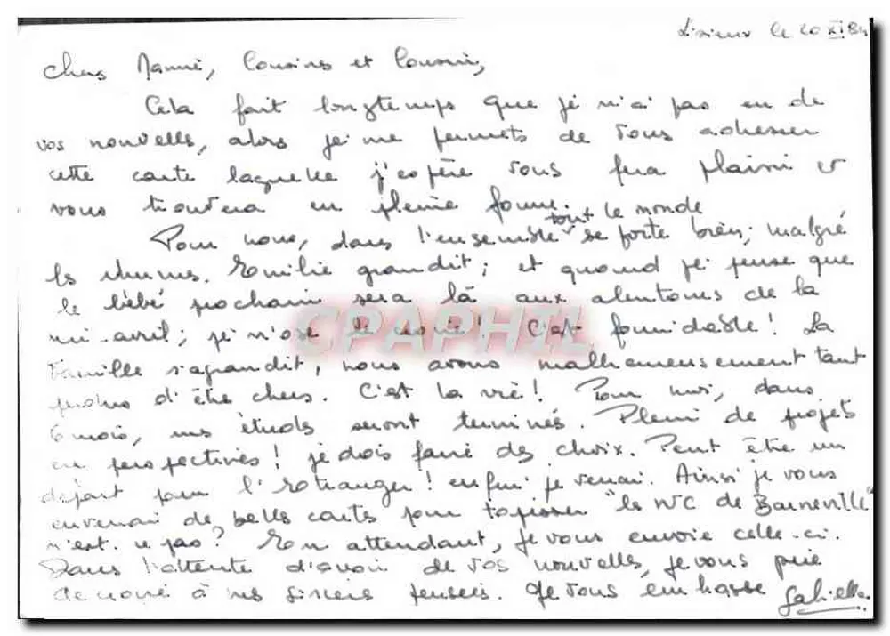Mulher sob árvores — poema 'Viver abraçar o céu para melhor apreender a terra' — CF 455 UM International Belgium - Verso