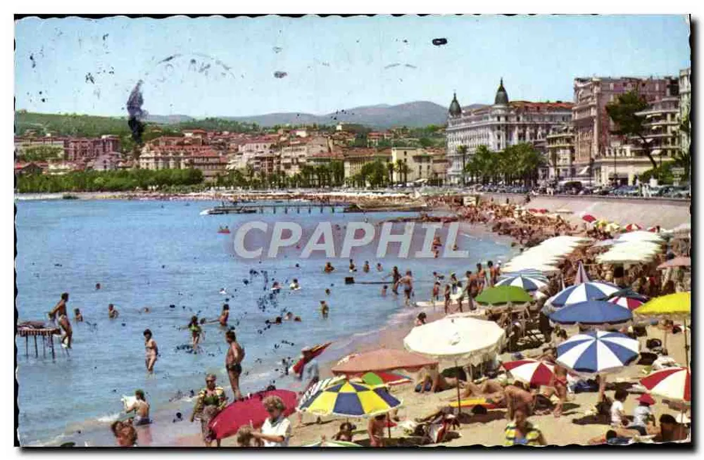 Cannes — Panoramica della spiaggia e della Croisette — Collezione La Tigny - Recto