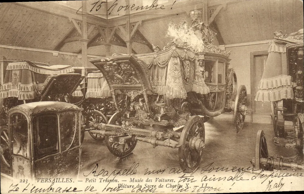 Versailles — Petit Trianon — Museum der Automobile. Auto des Krönungsfests von Charles X. Verleger: L. L. (n° 223) - Vorderseite