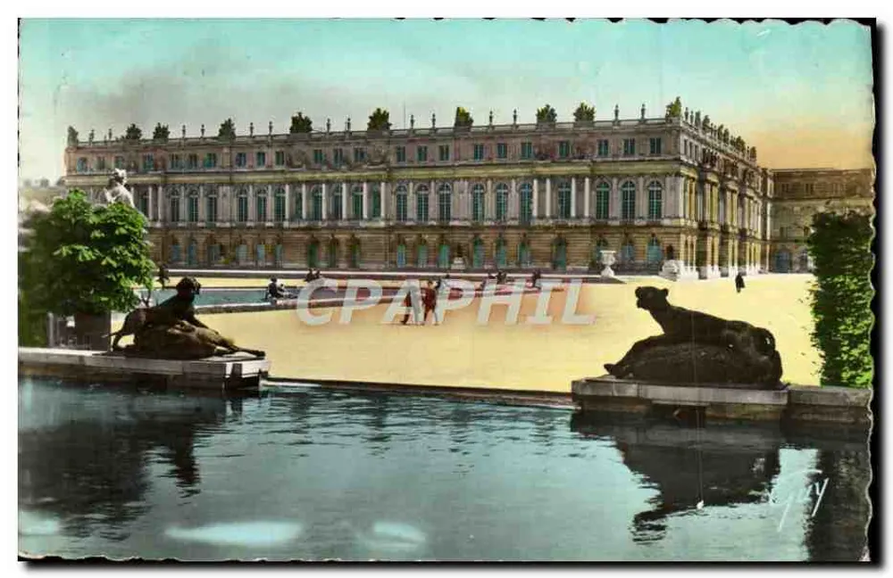 Versailles — Die Wasserparterres und das Schloss — A. Laconte, Paris - Vorderseite