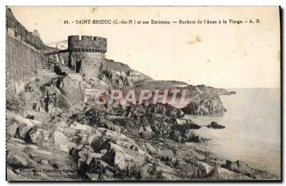 Saint-Brieuc (C.-du-N) und seine Umgebung — Rochers de l'Anse à la Vierge — A. B. - Vorderseite